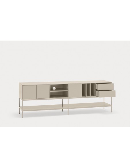 Teulat Platt Mueble TV minimalista 220 x 45, MDF lacado Arena