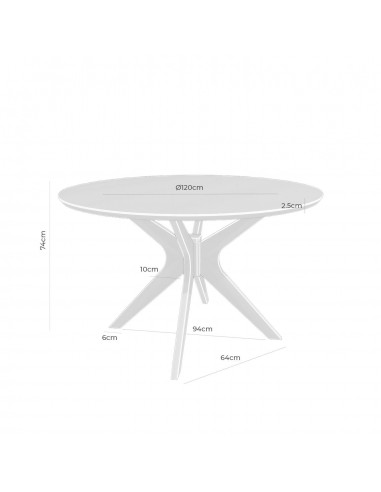 MESA REDONDA Naanim 120. COLOR ROBLE