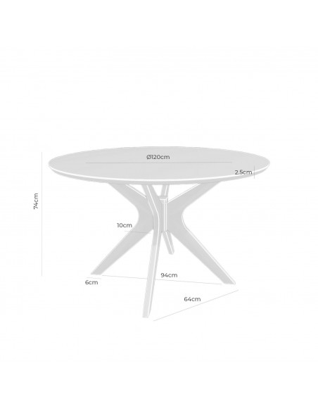 MESA REDONDA Naanim 100, madera COLOR NOGAL.