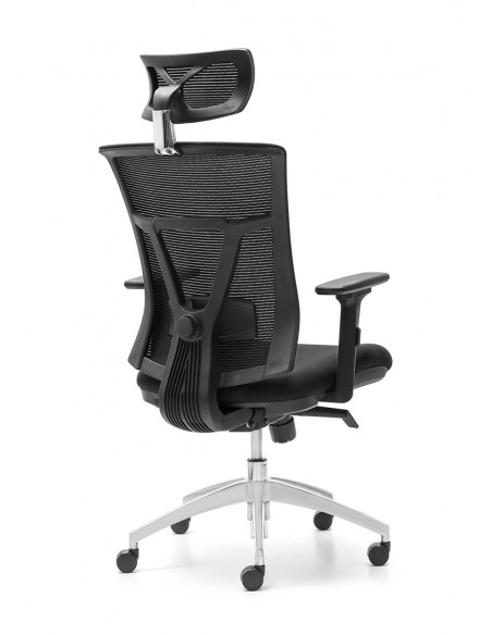 Silla oficina ANKARA, ergonómica, tela y malla flex transpirable negro