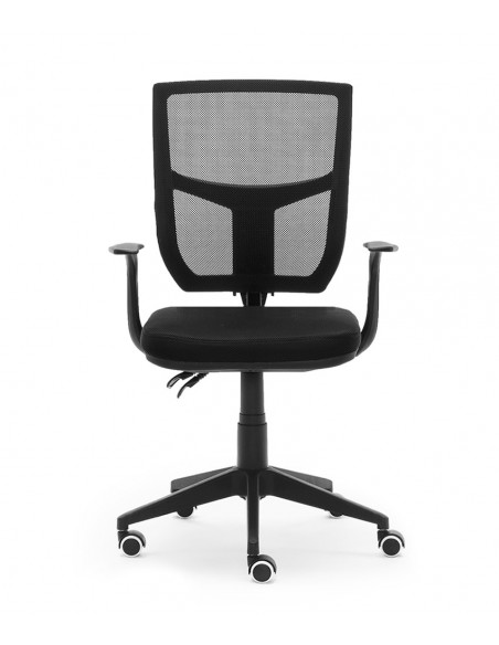 Silla ergonómica de oficina Roma. Malla transpirable negra