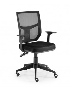 Silla ergonómica de oficina Roma. Malla transpirable negra