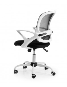 Silla oficina ergonómica Lisboa, carcasa blanco y malla... 2
