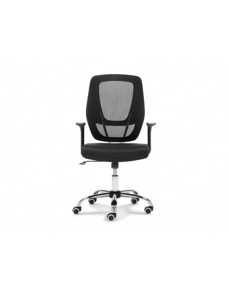 Silla ergonómica de oficina Génova, malla transpirable negra