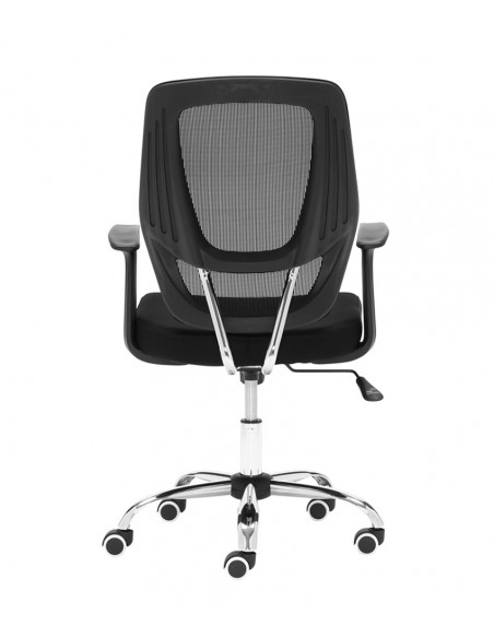 Silla ergonómica de oficina Génova, malla transpirable negra
