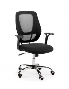 Silla ergonómica de oficina Génova, malla transpirable negra