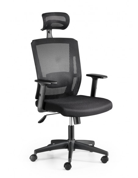 Cadeira de escritório ergonómica SOFIA, apoio de cabeça e braços ajustáveis
