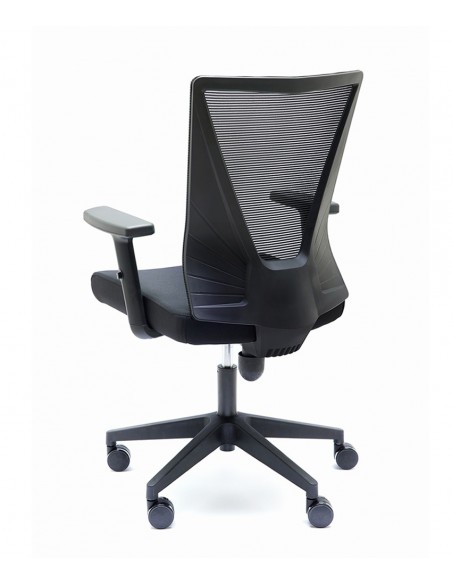 Cadeira de escritório ergonómica Tirana em cinzento e preto, tecido elástico flexível