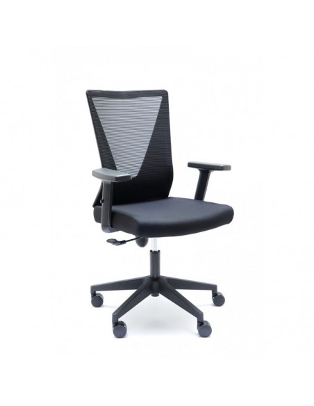 Cadeira de escritório ergonómica Tirana em cinzento e preto, tecido elástico flexível