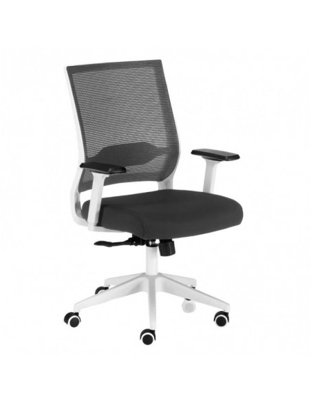 Cadeira ergonómica de escritório Sydney em cinzento e branco, malha ultra resistente