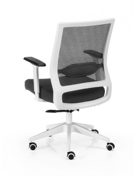 Silla oficina ergonómica Sídney en gris y blanco, malla ultra-resistente