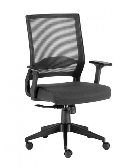 Silla oficina ergonómica Sídney en gris y negro, malla ultra-resistente