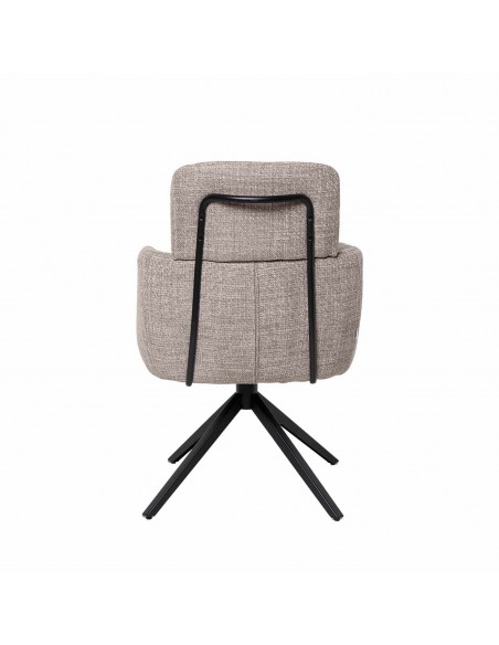 Silla de comedor giratoria con brazos JANICE, muelle ensacado y tejido Tango