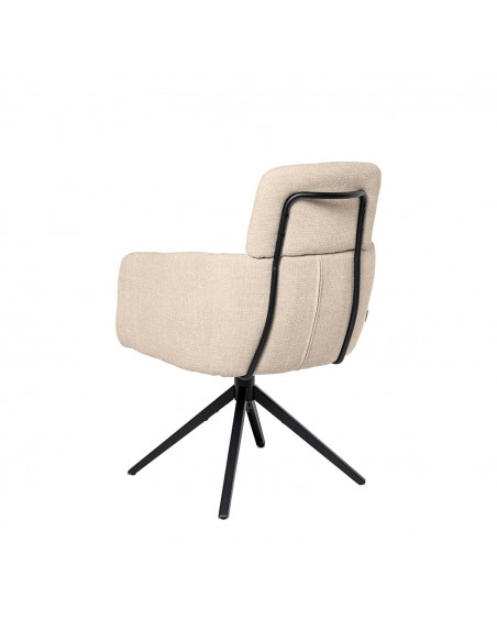 Silla de comedor giratoria con brazos JANICE, muelle ensacado y tejido Tango