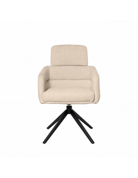 Cadeira de jantar giratória JANICE com braços, molas ensacadas e tecido Tango