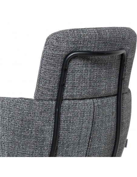 Silla de comedor giratoria con brazos JANICE, muelle ensacado y tejido Tango