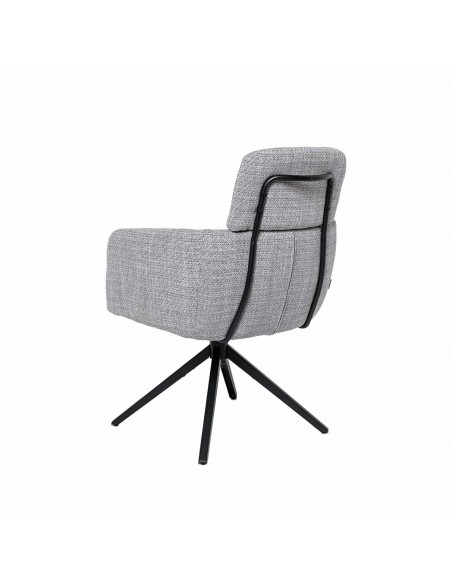 Silla de comedor giratoria con brazos JANICE, muelle ensacado y tejido Tango
