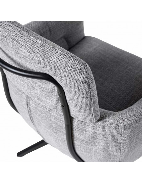 Silla de comedor giratoria con brazos JANICE, muelle ensacado y tejido Tango