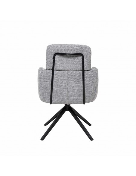 Silla de comedor giratoria con brazos JANICE, muelle ensacado y tejido Tango