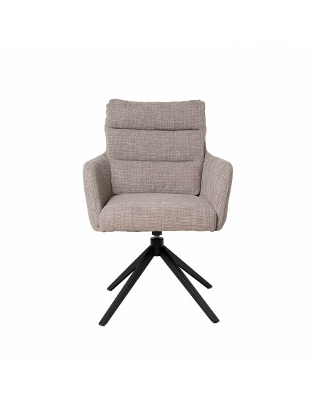 Silla de comedor giratoria con brazos LISETTE, asiento con muelles ensacados