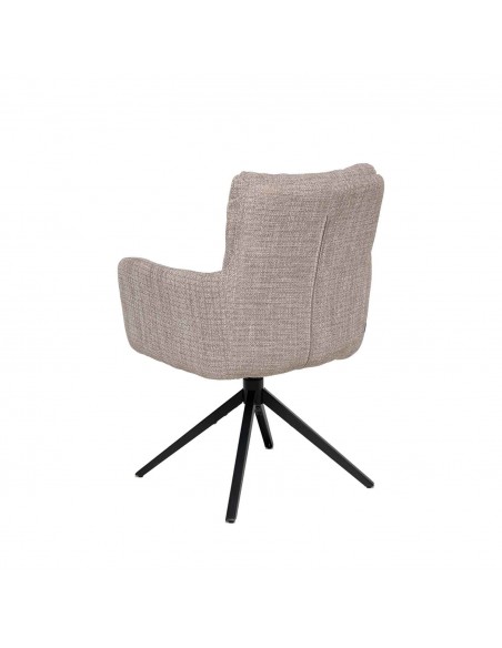 Silla de comedor giratoria con brazos LISETTE, asiento con muelles ensacados