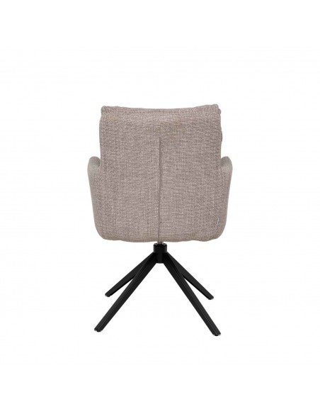 Silla de comedor giratoria con brazos LISETTE, asiento con muelles ensacados