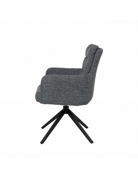 Cadeira de jantar giratória com braços LISETTE, assento com molas ensacadas