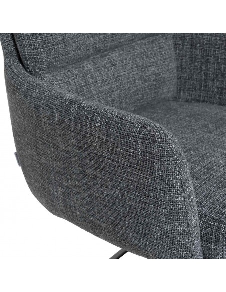 Silla de comedor giratoria con brazos LISETTE, asiento con muelles ensacados