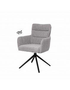 Silla de comedor giratoria con brazos LISETTE, asiento...