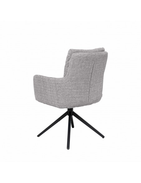 Silla de comedor giratoria con brazos LISETTE, asiento con muelles ensacados