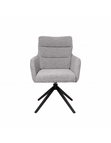 Silla de comedor giratoria con brazos LISETTE, asiento con muelles ensacados