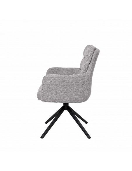 Silla de comedor giratoria con brazos LISETTE, asiento con muelles ensacados