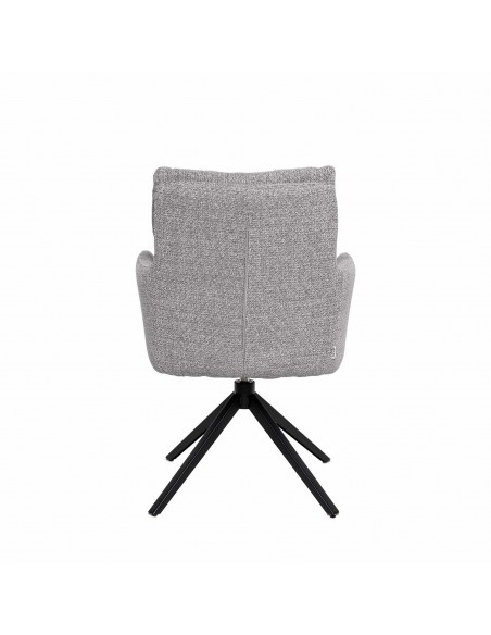 Silla de comedor giratoria con brazos LISETTE, asiento con muelles ensacados