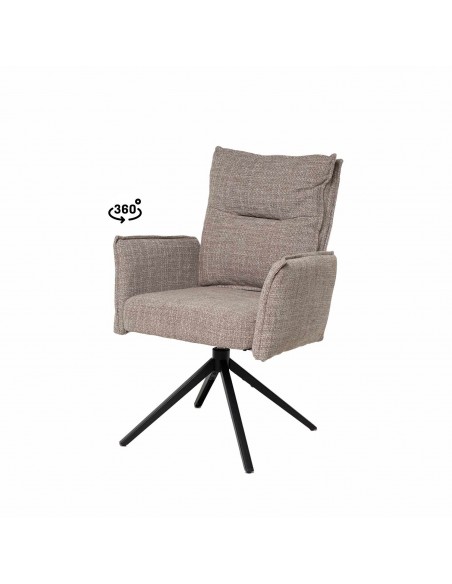 Cadeira giratória de design ELLEN com braços, assento com molas ensacadas