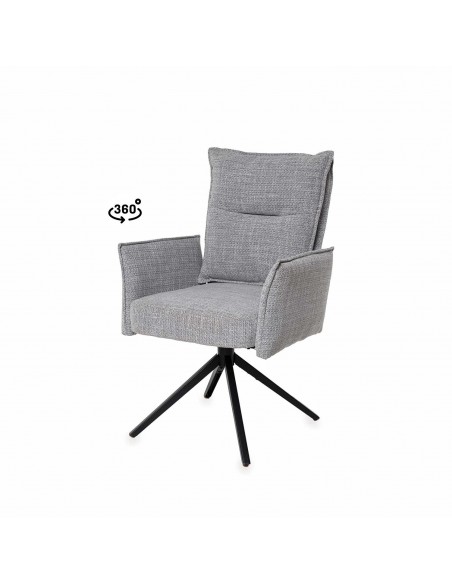 Cadeira giratória de design ELLEN com braços, assento com molas ensacadas