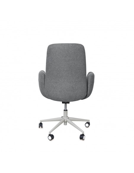 Silla oficina ergonómica BRITISH, giratoria, tejido y metal gris