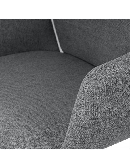 Silla oficina ergonómica BRITISH, giratoria, tejido y metal gris