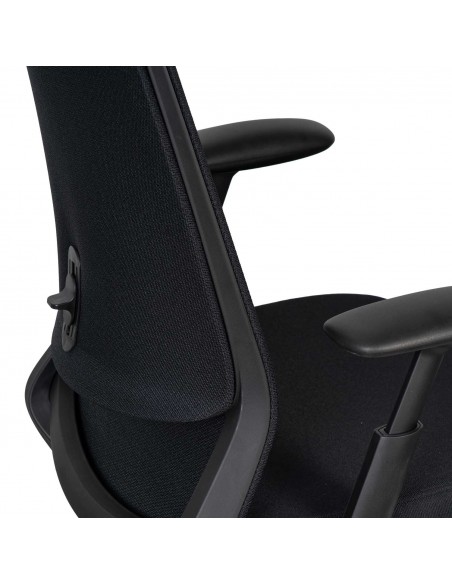 Cadeira de escritório ergonómica LANCASTER, giratória, tecido preto