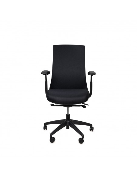 Silla oficina ergonómica LANCASTER, giratoria, tejido daily negro