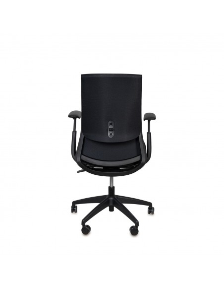 Silla oficina ergonómica LANCASTER, giratoria, tejido daily negro