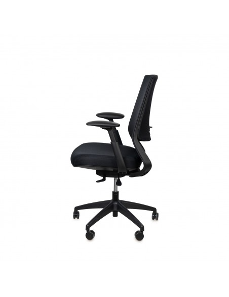 Silla oficina ergonómica LANCASTER, giratoria, tejido daily negro