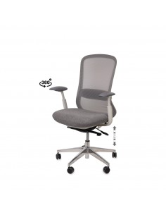 Silla oficina ergonómica EMORY, giratoria, tejido y malla...