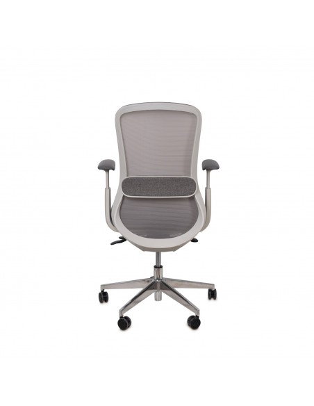 Silla oficina ergonómica EMORY, giratoria, tejido y malla gris