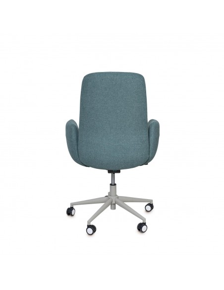 Silla oficina ergonómica BRITISH, giratoria, tejido menta y metal gris