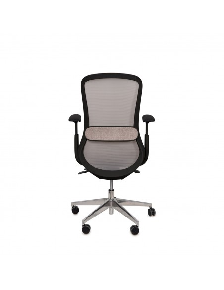 Cadeira de escritório ergonómica ROTTERDAM, giratória, tecido taupe e malha cinza