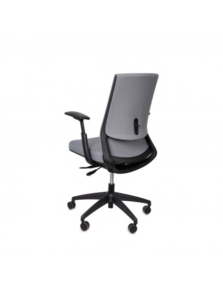 Silla oficina ergonómica LANCASTER, giratoria, tejido daily gris