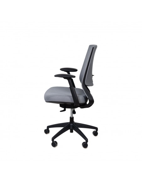 Cadeira de escritório ergonómica LANCASTER, giratória, tecido cinza