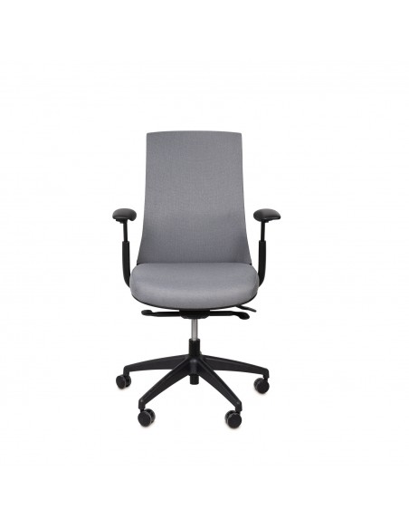 Silla oficina ergonómica LANCASTER, giratoria, tejido daily gris