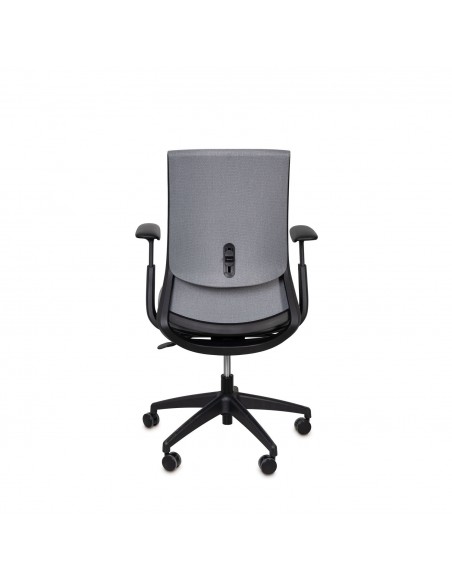 Silla oficina ergonómica LANCASTER, giratoria, tejido daily gris