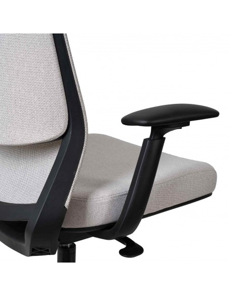 Silla oficina ergonómica LANCASTER, giratoria, tejido daily beige